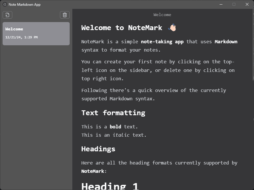 Notes Markdown App